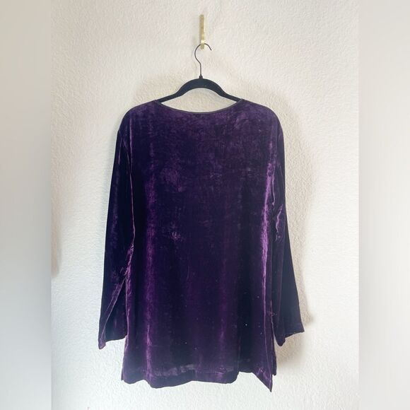 Theory Tehya Crush Velvet Tunic In Purple Size Large - Picture 5 of 8
